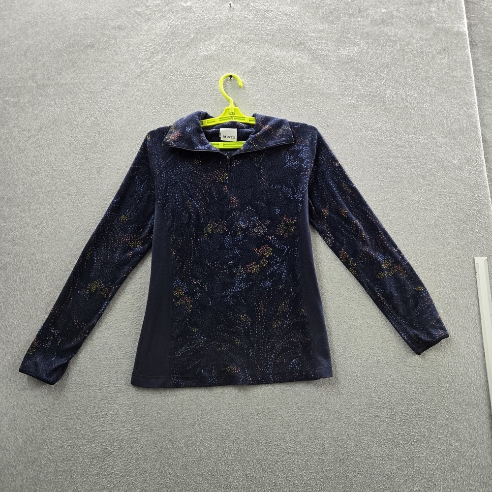 Columbia Men Sweatshirt M Navy Floral Fleece Glacial IV Half Zip Pullover